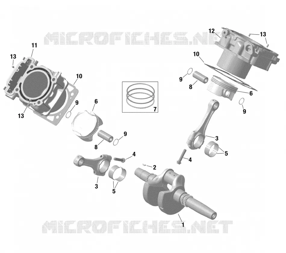 01- ROTAX - VILEBREQUIN, PISTONS ET CULASSE