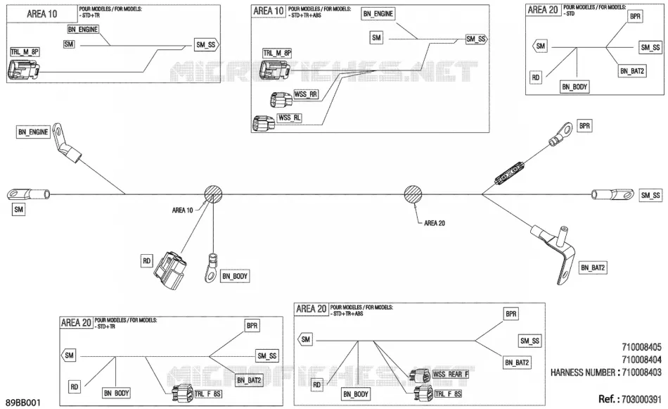 08- ARNÉS ELÉCTRICO - VOLTAGE REGULATOR WIRING HARNESS - 710008405
