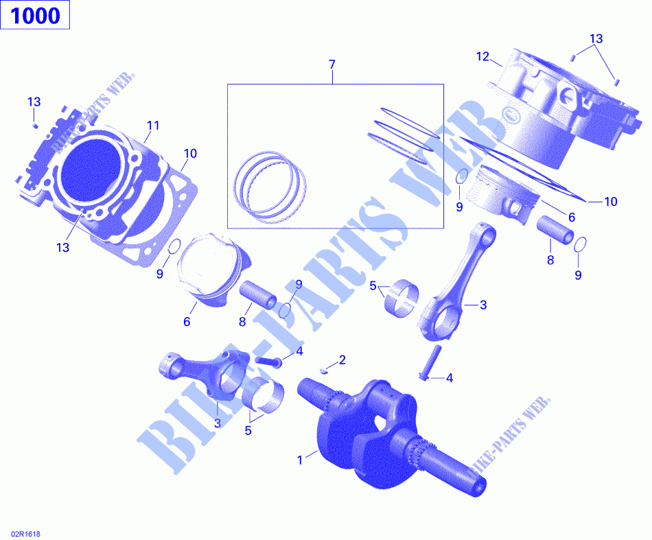 Cigüeñal, pistón y cilindro para Can-Am OUTLANDER 1000 2016