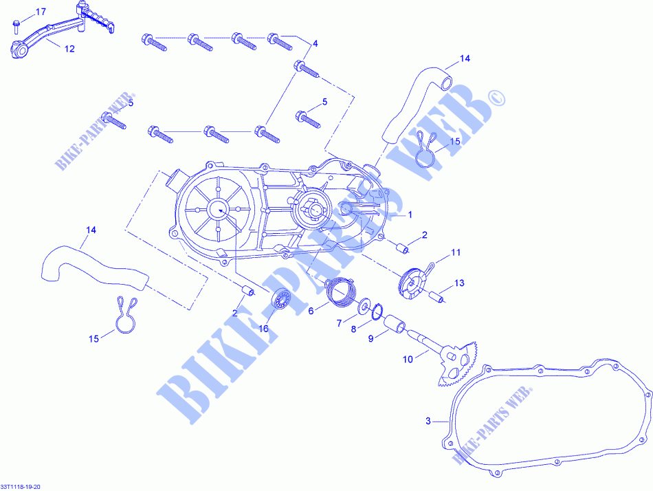 Cubierta CVT y arranque a patada para Can-Am MINI DS 90 X 2015
