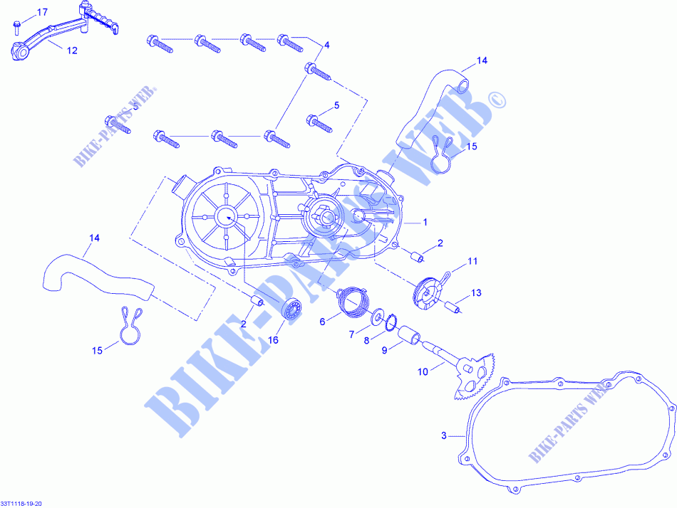 Cubierta CVT y arranque a patada para Can-Am MINI DS 90 2014