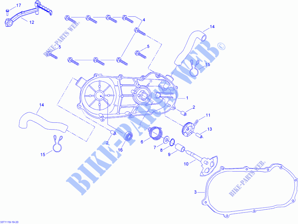Cubierta CVT y arranque a patada para Can-Am MINI DS 90 X 2014
