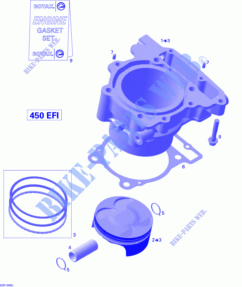 Cilindro y pistón para Can-Am DS X MX 450 2013