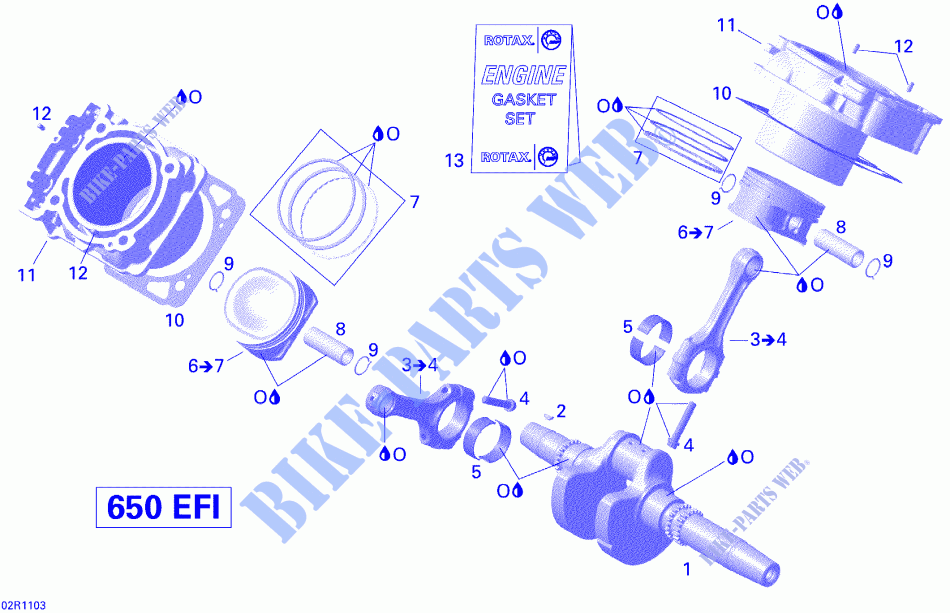 Cigüeñal, pistón y cilindro para Can-Am OUTLANDER 650 2011