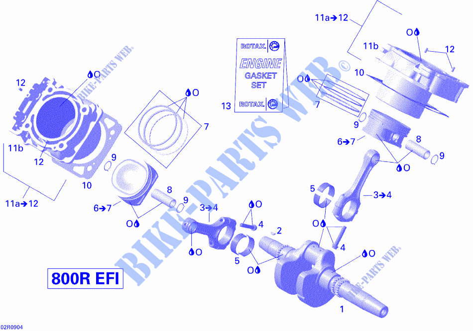 Cigüeñal, pistón y cilindro para Can-Am OUTLANDER XT 800R 2009