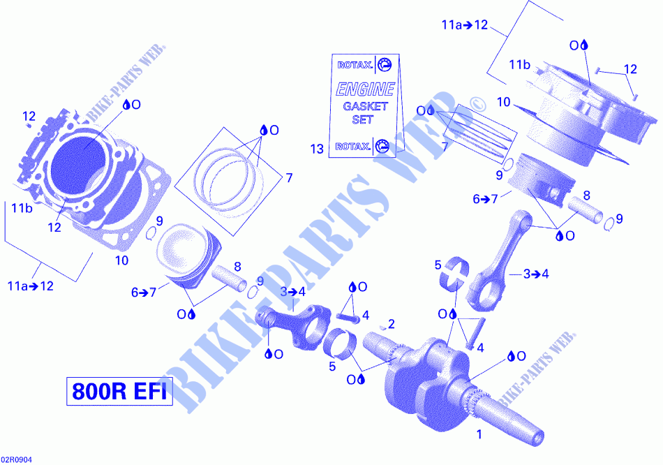 Cigüeñal, pistón y cilindro para Can-Am OUTLANDER MAX LIMITED 800R 2009