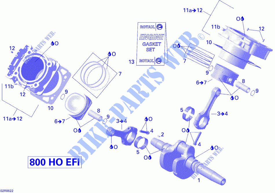 Cigüeñal, pistón y cilindro para Can-Am OUTLANDER XT 800 2008