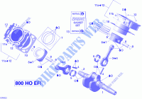 Cigüeñal, pistón y cilindro para Can-Am RENEGADE 800 2008