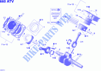Cigüeñal, pistón y cilindro para Can-Am OUTLANDER XT 650 2007