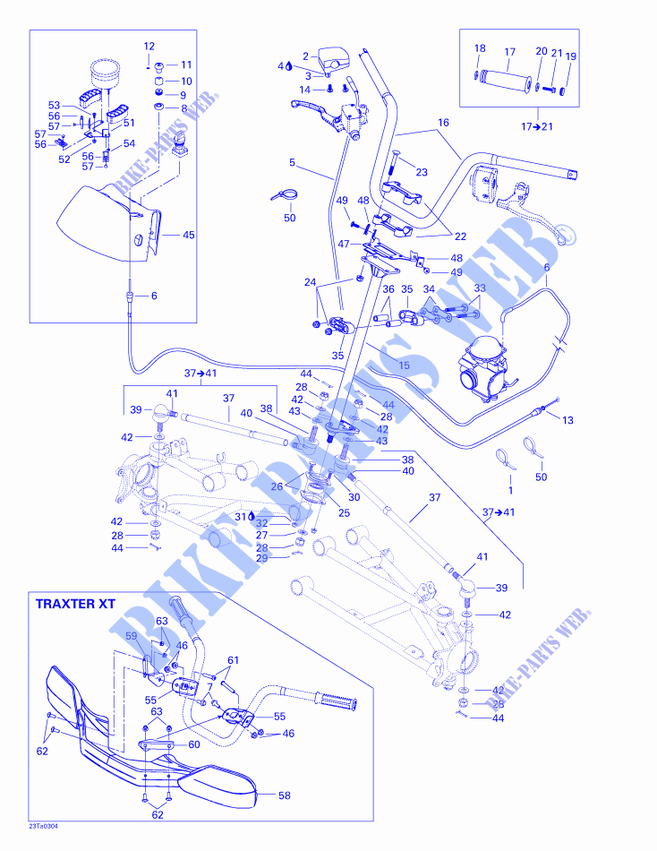 Sistema de dirección para Can-Am TRAXTER AUTOSHIFT XT 2003