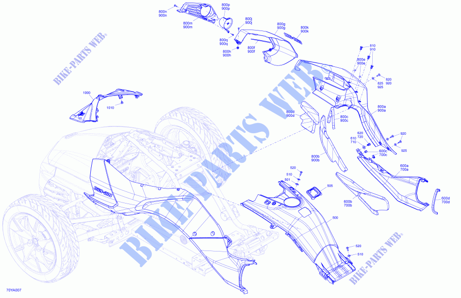 CARROCERÍA   TAPAS para Can-Am SPYDER F3 LIMITED DARK EDITION (BUILT AFTER 09/2020) 2021