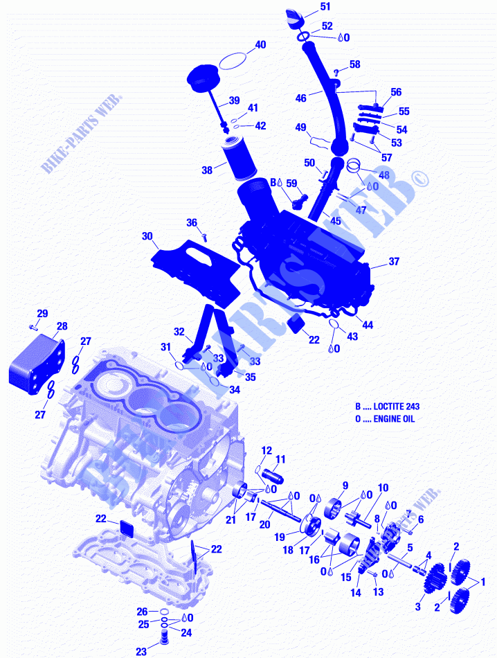 Lubricación del motor para Can-Am SPYDER F3 S SM6 (BUILT AFTER 09/2020) 2021