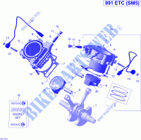 Cilindro y pistón para Can-Am SPYDER ST-S SM5 2015