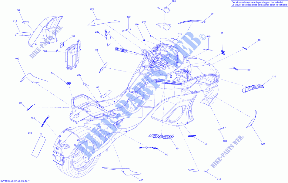 Calcomanías para Can-Am SPYDER RS SM5 2015
