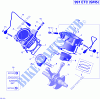 Cilindro y pistón para Can-Am SPYDER ST-S SM5 2014