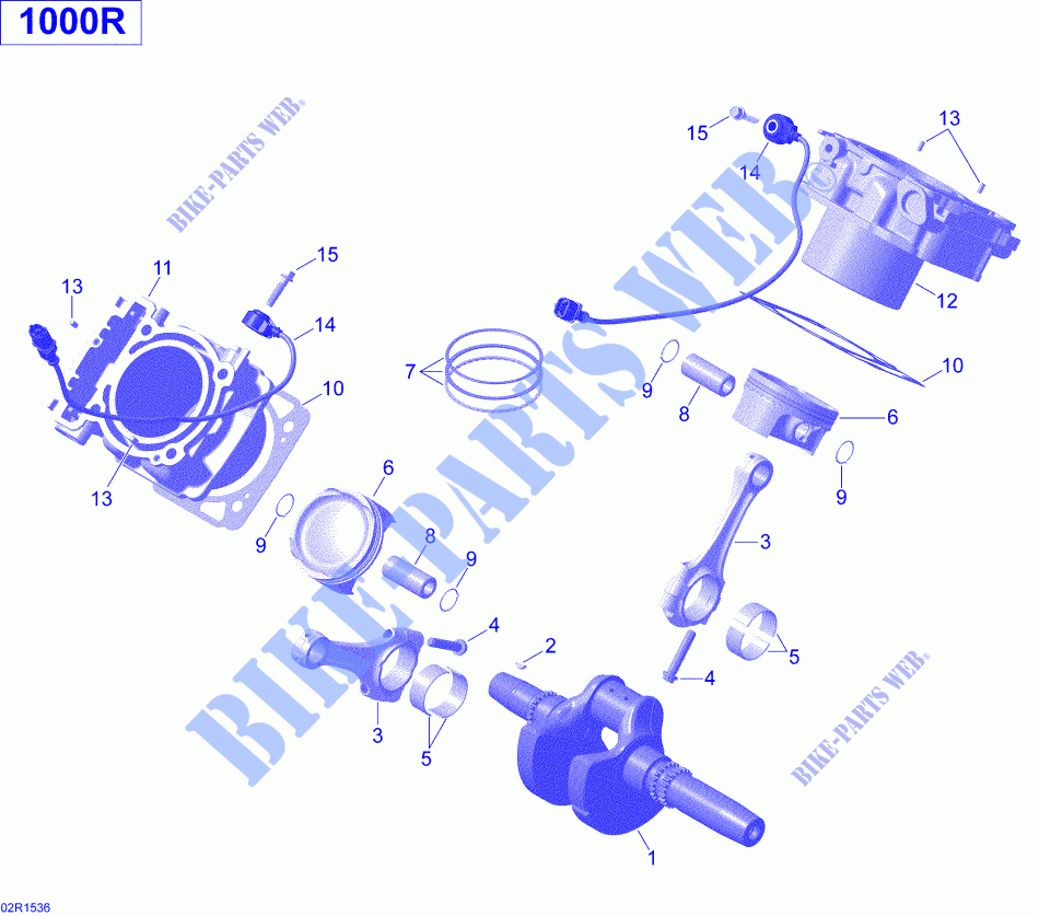 Cigüeñal, pistón y cilindro para Can-Am MAVERICK MAX XDS-DPS 1000 2015