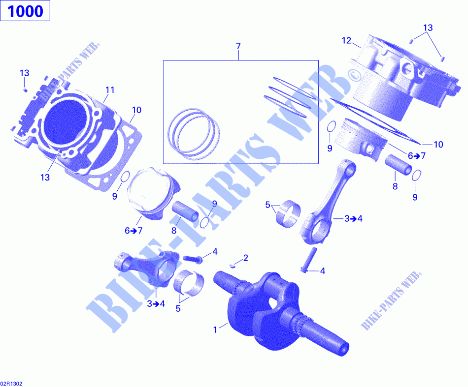 Cigüeñal, pistón y cilindro para Can-Am COMMANDER 1000 2013