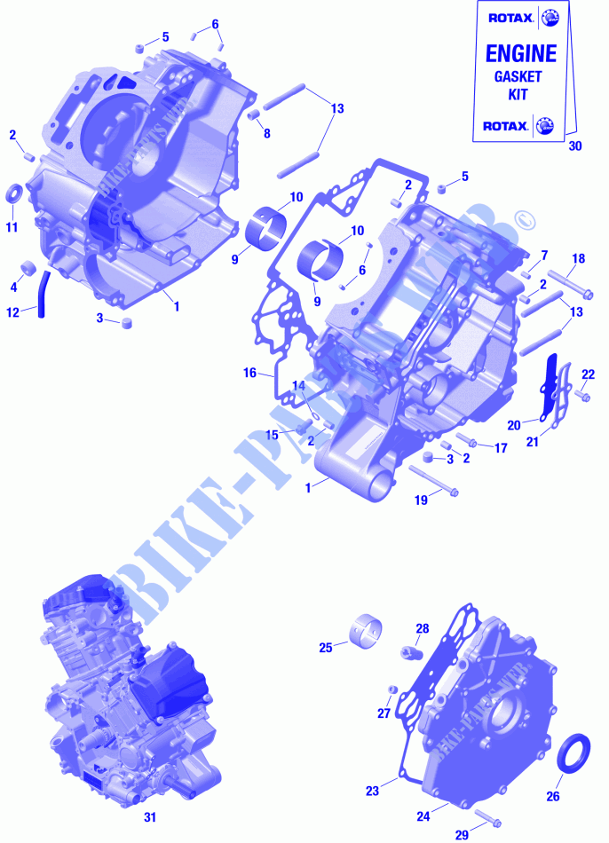 01  ROTAX   Crankcase para Can-Am Traxter XU HD9 2024